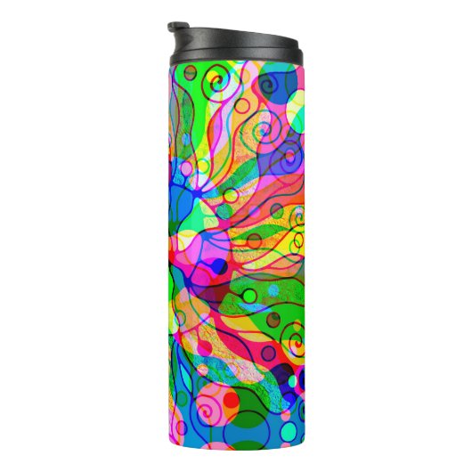 Fantasy Art skizzieren - Abstrakt Neon Shift 1 Thermosbecher (Nach rechts gedreht)