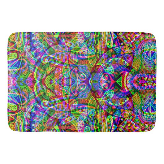 Fantasy Art skizzieren - Abstrakt Neon Shift 3 Badematte (Vorderseite)