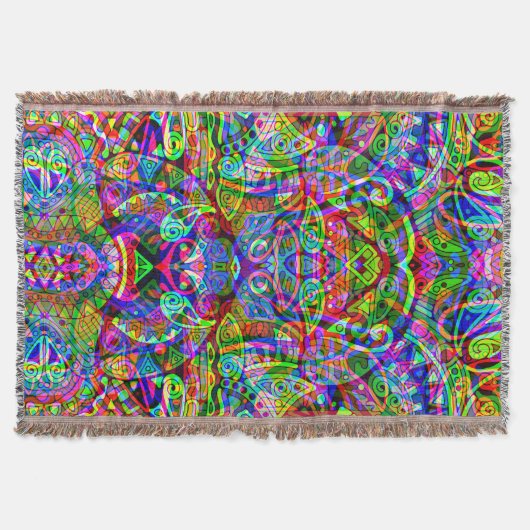 Fantasy Art skizzieren - Abstrakt Neon Shift 3 Decke (Vorderseite)