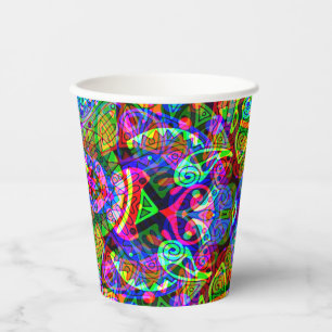 Fantasy Art skizzieren - Abstrakt Neon Shift 3 Pappbecher