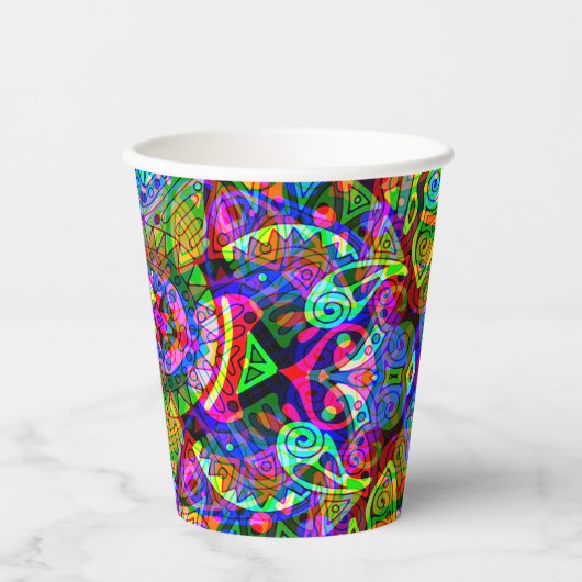Fantasy Art skizzieren - Abstrakt Neon Shift 3 Pappbecher (Vorderseite)