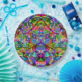 Fantasy Art skizzieren - Abstrakt Neon Shift 3 Pappteller (Party)