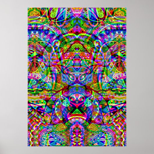 Fantasy Art skizzieren - Abstrakt Neon Shift 3 Poster (Vorne)