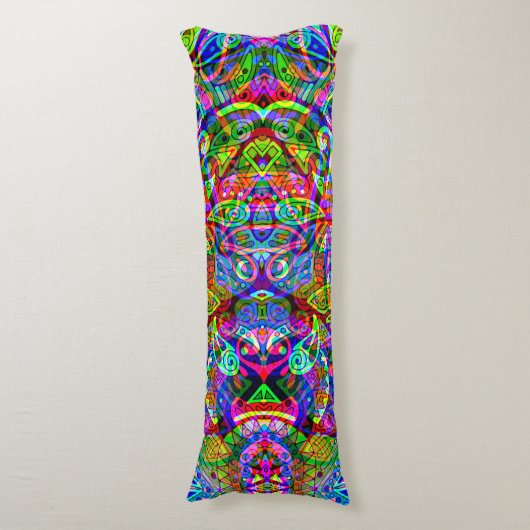 Fantasy Art skizzieren - Abstrakt Neon Shift 3 Seitenschläferkissen (Vorderseite Vertikal)