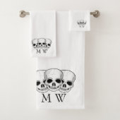 Fantasy Art Skull Design Monogrammed Badhandtuch Set (Insitu)