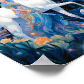 Fantasy Art von Lady and White Horse Poster (Ecke)