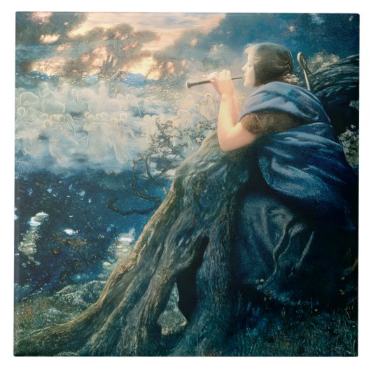 "Fantasy at Twilight" von Edward Robert Hughes Fliese (Vorderseite)