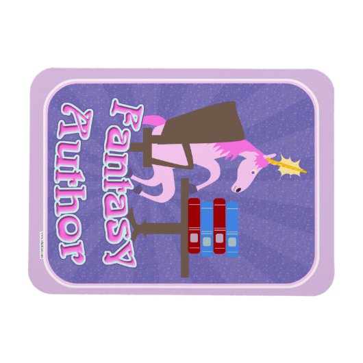 Fantasy Author Unicorn Spaß Schreiben Slogan Magnet (Horizontal)
