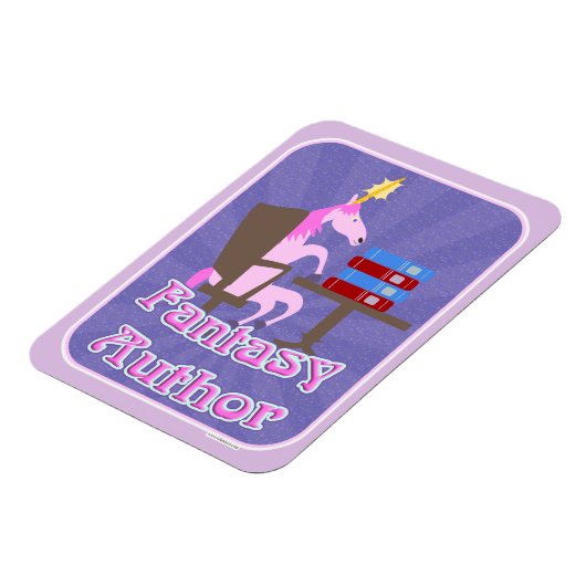 Fantasy Author Unicorn Spaß Schreiben Slogan Magnet (Linke Seite)