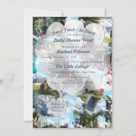 Fantasy Baby Shower Einladung (Vorderseite)