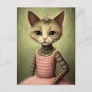 Fantasy Ballerina Cat Postkarte