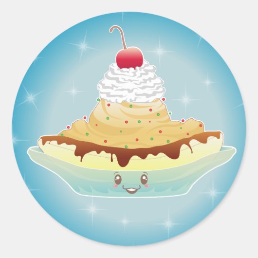 Fantasy Bananasplit Runder Aufkleber (Vorderseite)