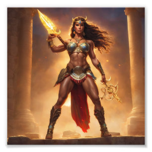 Fantasy Barbarian Warriors Königin mit Waffen Fotodruck