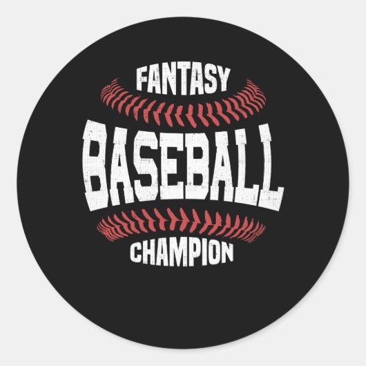 Fantasy Baseball Champion Runder Aufkleber (Vorderseite)