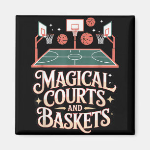 Fantasy Basketball Court Magic Entwurf Game Style Magnet