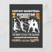 Fantasy Basketball Superstar Spiel über Postkarte (Vorderseite)