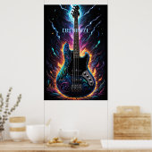 Fantasy Bassed Electric Bass Gitarre Poster (Küche)