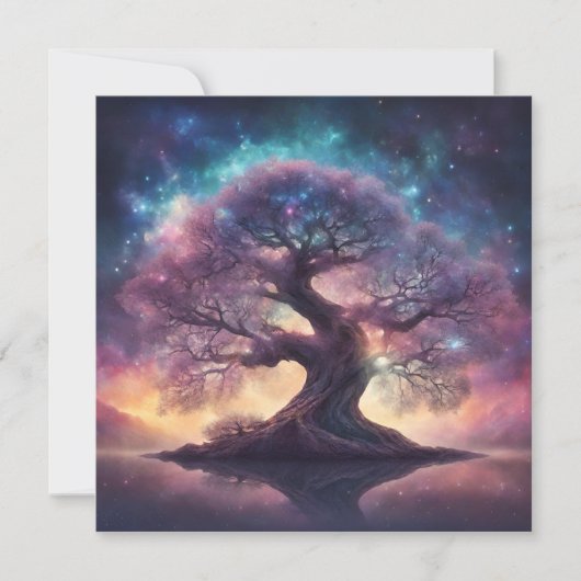 Fantasy-Baum-Kunst Einladung (Vorderseite)