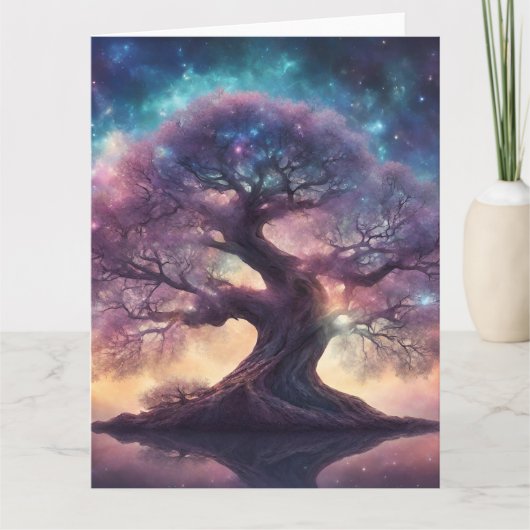 Fantasy-Baum-Kunst Karte (Vorderseite)