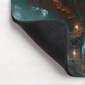Fantasy Baumhaus Digitalkunst Mousepad (Ecke)