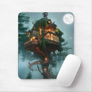 Fantasy Baumhaus Digitalkunst Mousepad