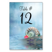 Fantasy Beach Custom Wedding Tischnummer Card (Vorderseite)