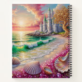 Fantasy Beach mit Muscheln, Burg Notizblock (Rückseite)