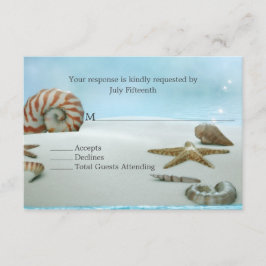 Fantasy Beach mit Muscheln Hochzeit RSVP Card Karte