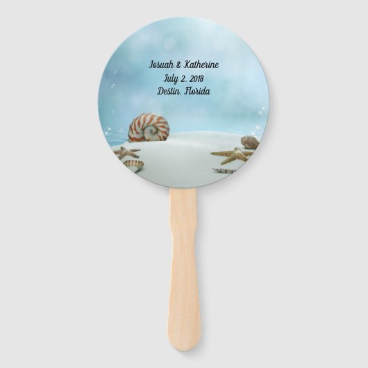 Fantasy Beach Theme Wedding Program Fan Fächer (Rückseite)