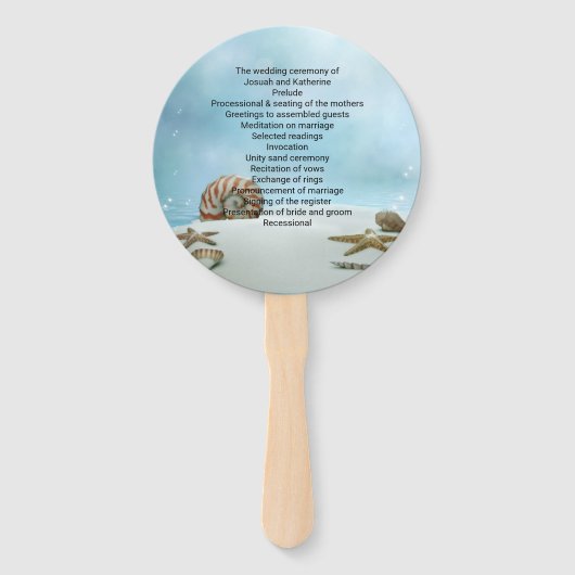 Fantasy Beach Theme Wedding Program Fan Fächer (Vorderseite)