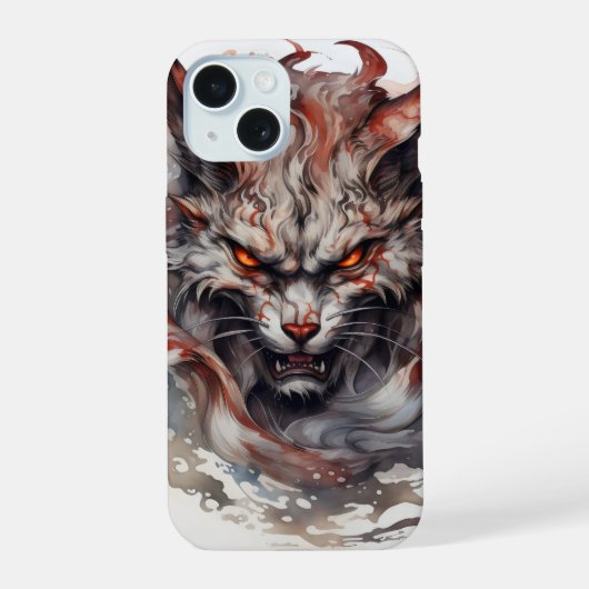 Fantasy Beast Cat iPhone 15 Hülle (Rückseite)