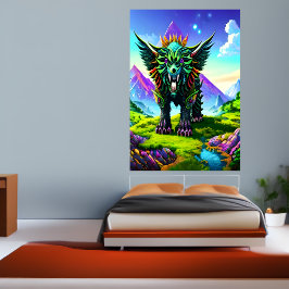 Fantasy Beast in Fantasy-Wald | AI Art Poster
