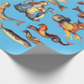 Fantasy Beasts Sea Creatures Monster Art Geschenkpapier (Ecke)