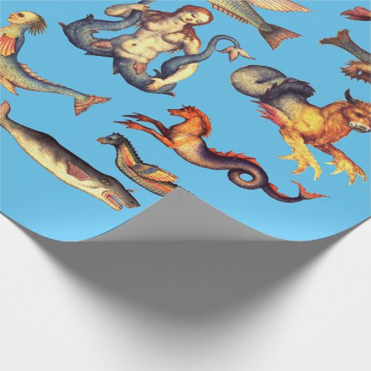 Fantasy Beasts Sea Creatures Monster Art Geschenkpapier (Ecke)