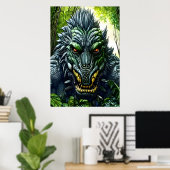 Fantasy Beat im Wald | AI Art Poster (Heimbüro)