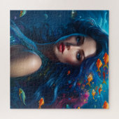 Fantasy Beautiful Blue Meerjungfrau Puzzle (Horizontal)