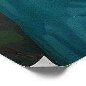 Fantasy Beautiful Cyan Green Fairy Girl Poster (Ecke)