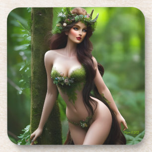 Fantasy Beautiful Forest Fairy Getränkeuntersetzer