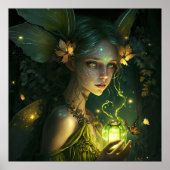 Fantasy Beautiful Green Forest Fairy 2 Poster (Vorne)
