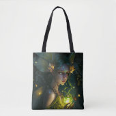 Fantasy Beautiful Green Forest Fairy Tasche (Vorderseite)