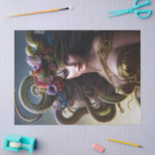 Fantasy Beautiful Medusa Blume Schlangen Decoupage Seidenpapier (Basteln)