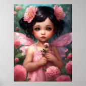 Fantasy Beautiful Pink Fairy Girl Poster (Vorne)