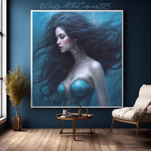 Fantasy Beautiful Siren Mermaid Leinwanddruck