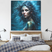 Fantasy Beautiful Siren Mermaid Princess Leinwanddruck (Insitu (Schlafzimmer))