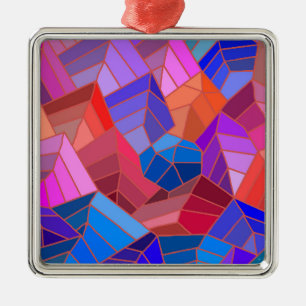 Fantasy-Bergansicht aus der Luft Ornament Aus Metall