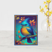 Fantasy Bird Card Karte (Gelbe Blume)