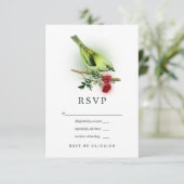 Fantasy Bird Wedding RSVP Karte (Stehend Vorderseite)