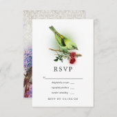 Fantasy Bird Wedding RSVP Karte (Vorne/Hinten)