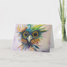 Fantasy Bird Whimsical Faltes Grußkarte