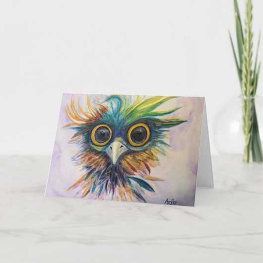 Fantasy Bird Whimsical Folded Greeting Card Karte (Vorderseite)